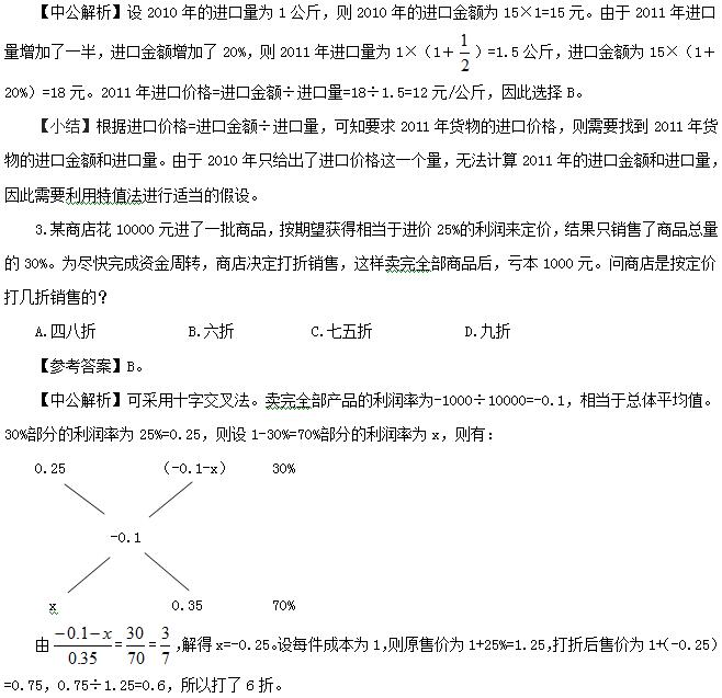 行测答题技巧：谈钱不伤感情 解决利润问题方法多多2