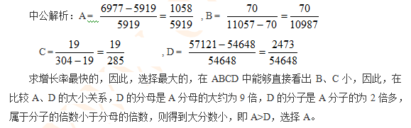 行测资料分析难点讲解：快速比较分数大小4