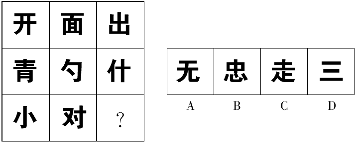 选调生行测备考： 图形推理汉字类题目解题思路4