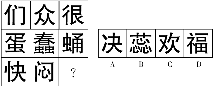 选调生行测备考： 图形推理汉字类题目解题思路5