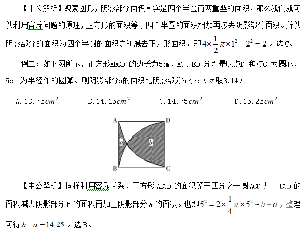 湖北选调生行测备考：另辟蹊径求解阴影部分面积3