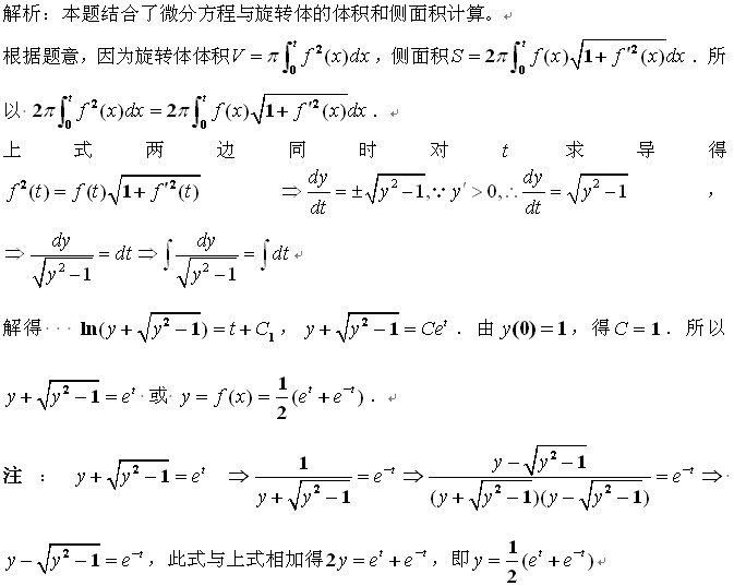 考研数学II：可分离变量的微分方程题型4