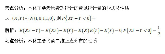 考研真题数学三概率论与数理统计客观题解析2